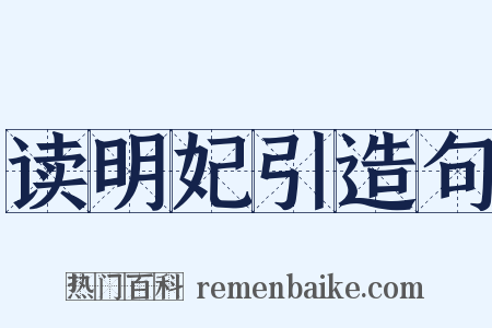 读明妃引造句是什么意思的图片